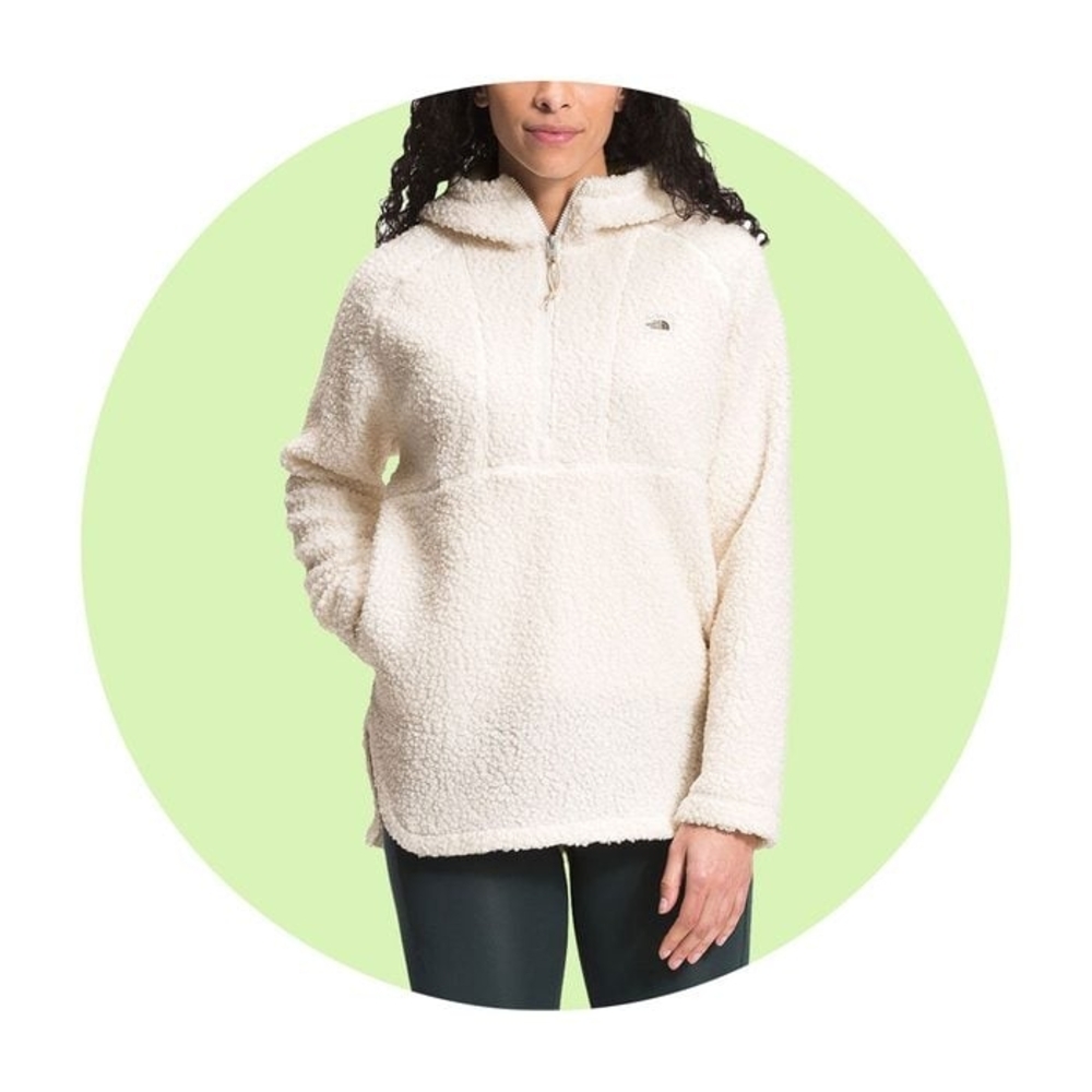 Women's Cream Fleece Tunic Hoodie